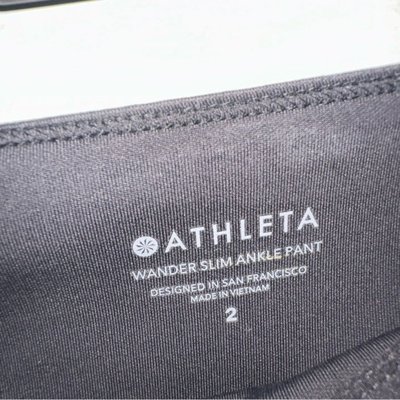 Athleta Womens Wander Slim Ankle Pants 2 Black Side Zip Sculptek Waist Stretch - Picture 3 of 8